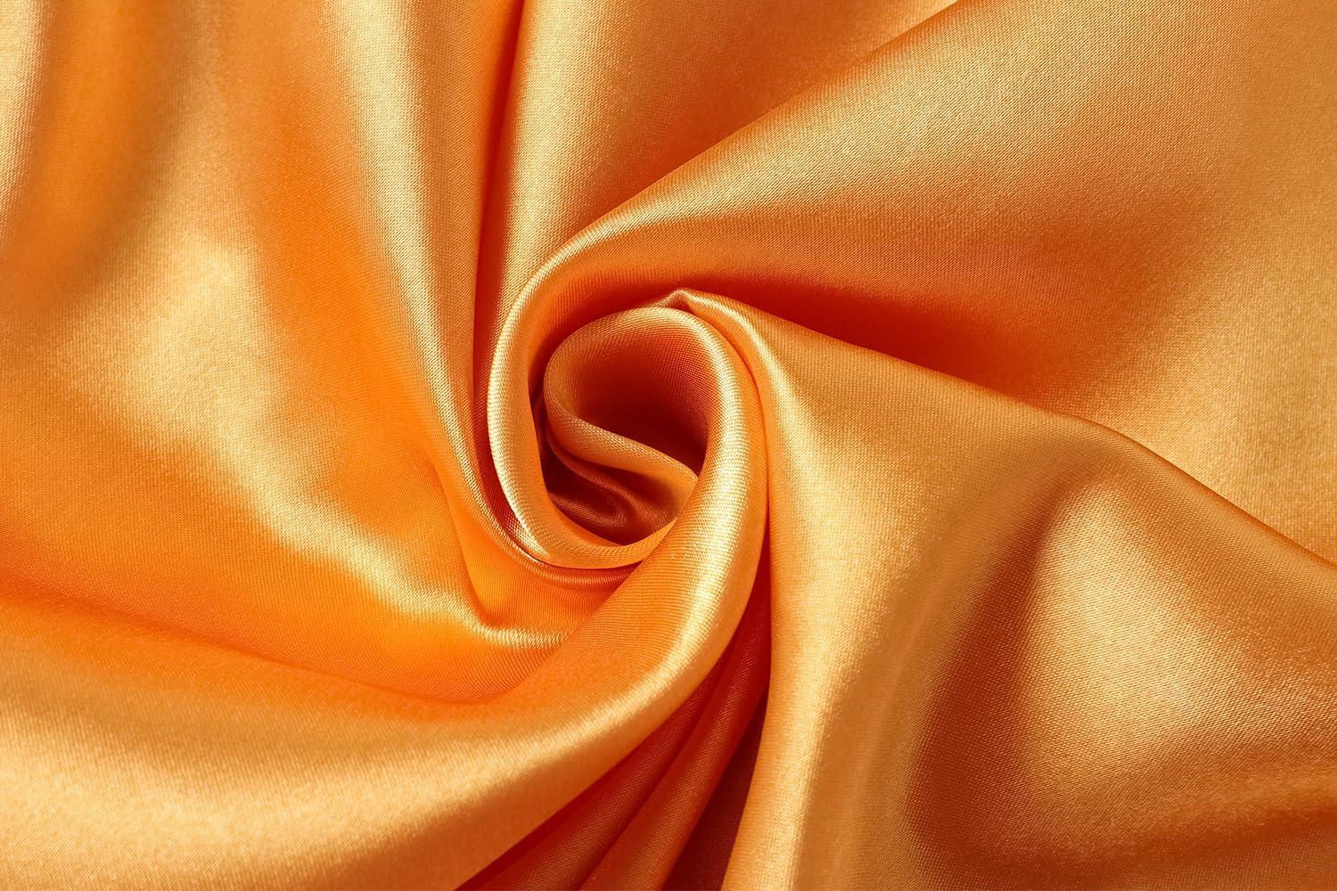 imageVopmocld Big Kids Unisex Pjs Set Girls Boys Silk Pajama Sets Satin Clasic Sleepwear Long Sleeve 2 Pieces Button Down NightyOrange