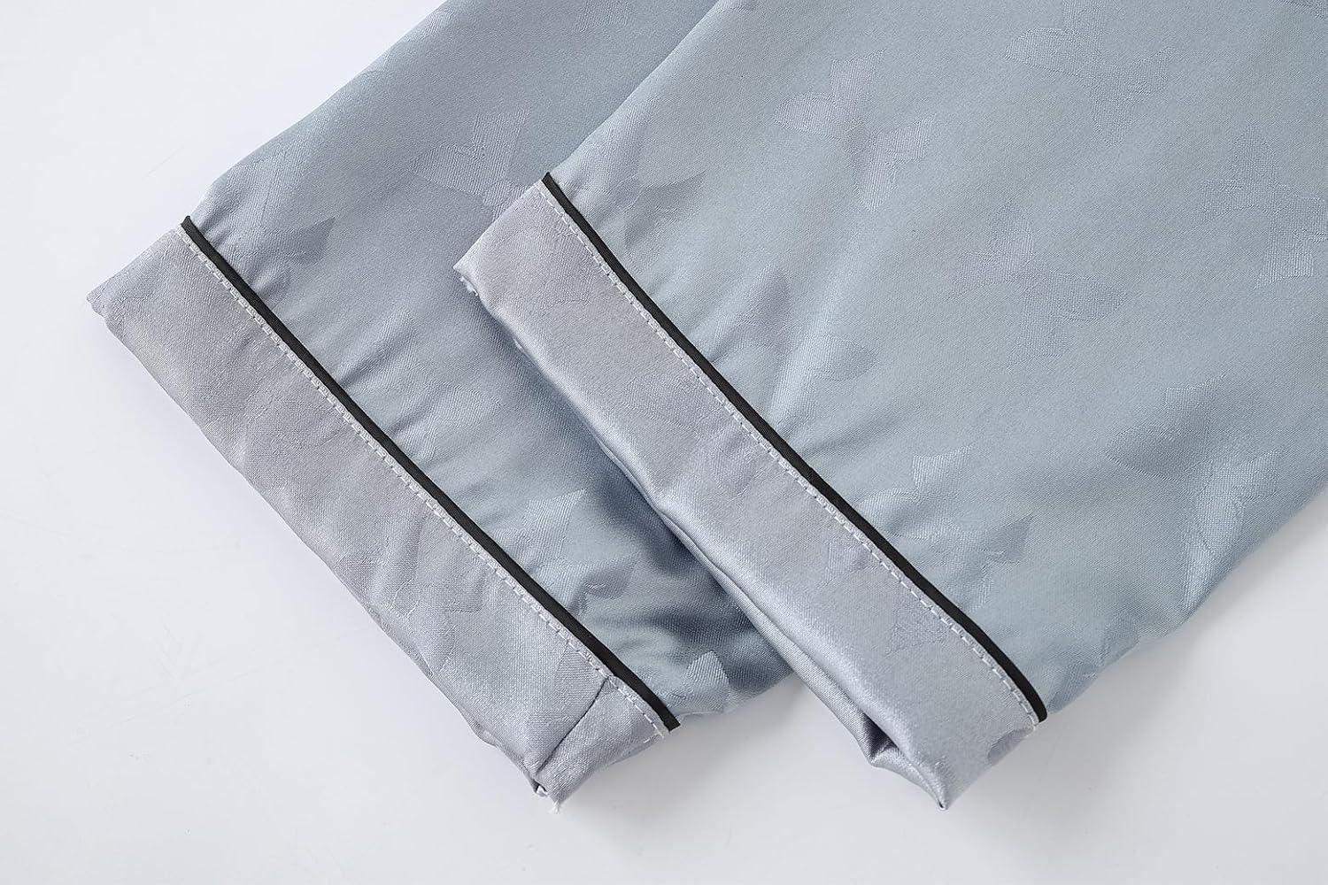 imageVopmocld Satin Pajama Sets Unisex Boys and Girls Silk Button Down Short Sleeve amp Shorts amp Pants Sleepwear 3PCS Loungewear PJSBowknot