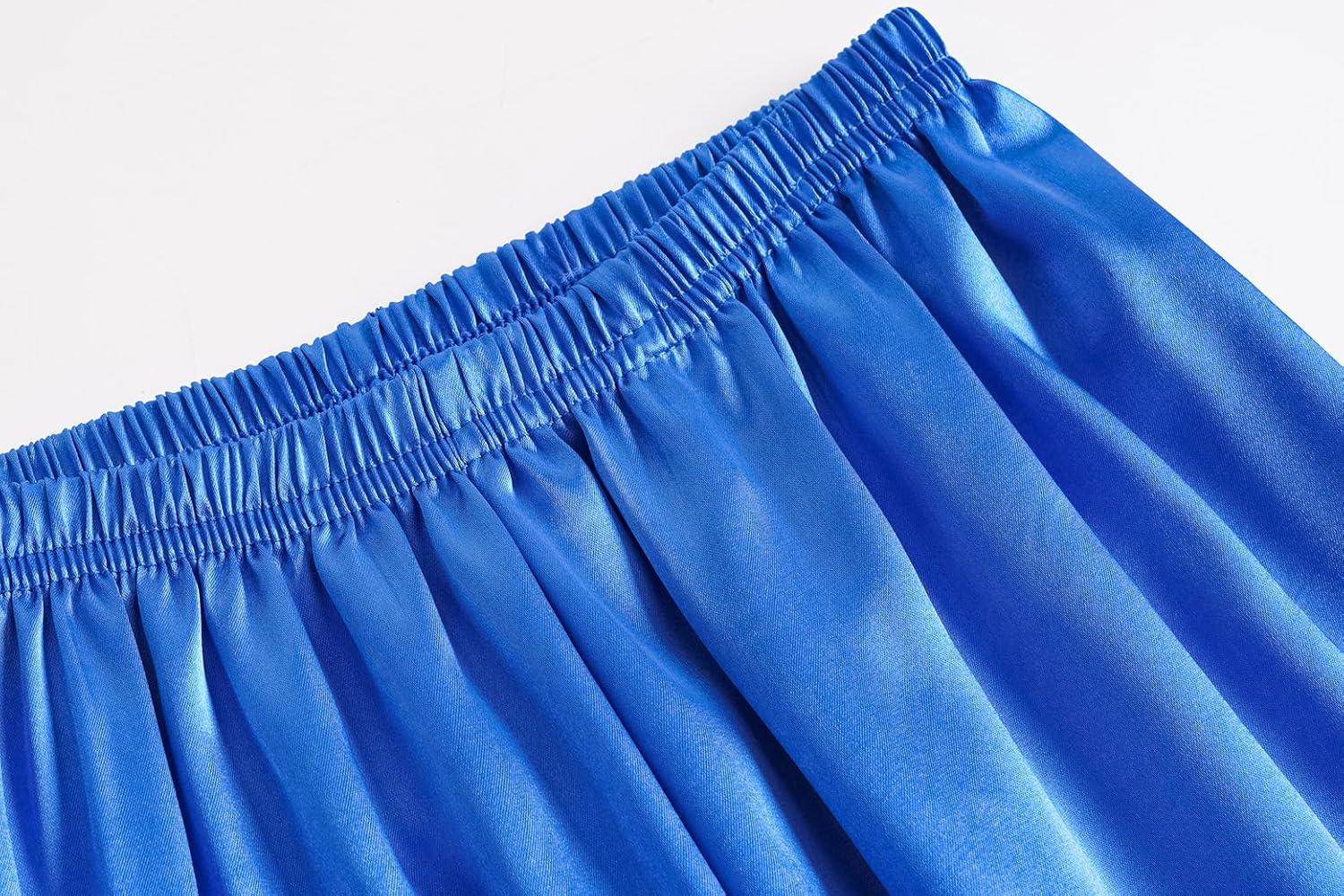 imageVopmocld Satin Pajama Sets Unisex Boys and Girls Silk Button Down Short Sleeve amp Shorts amp Pants Sleepwear 3PCS Loungewear PJSGem Blue