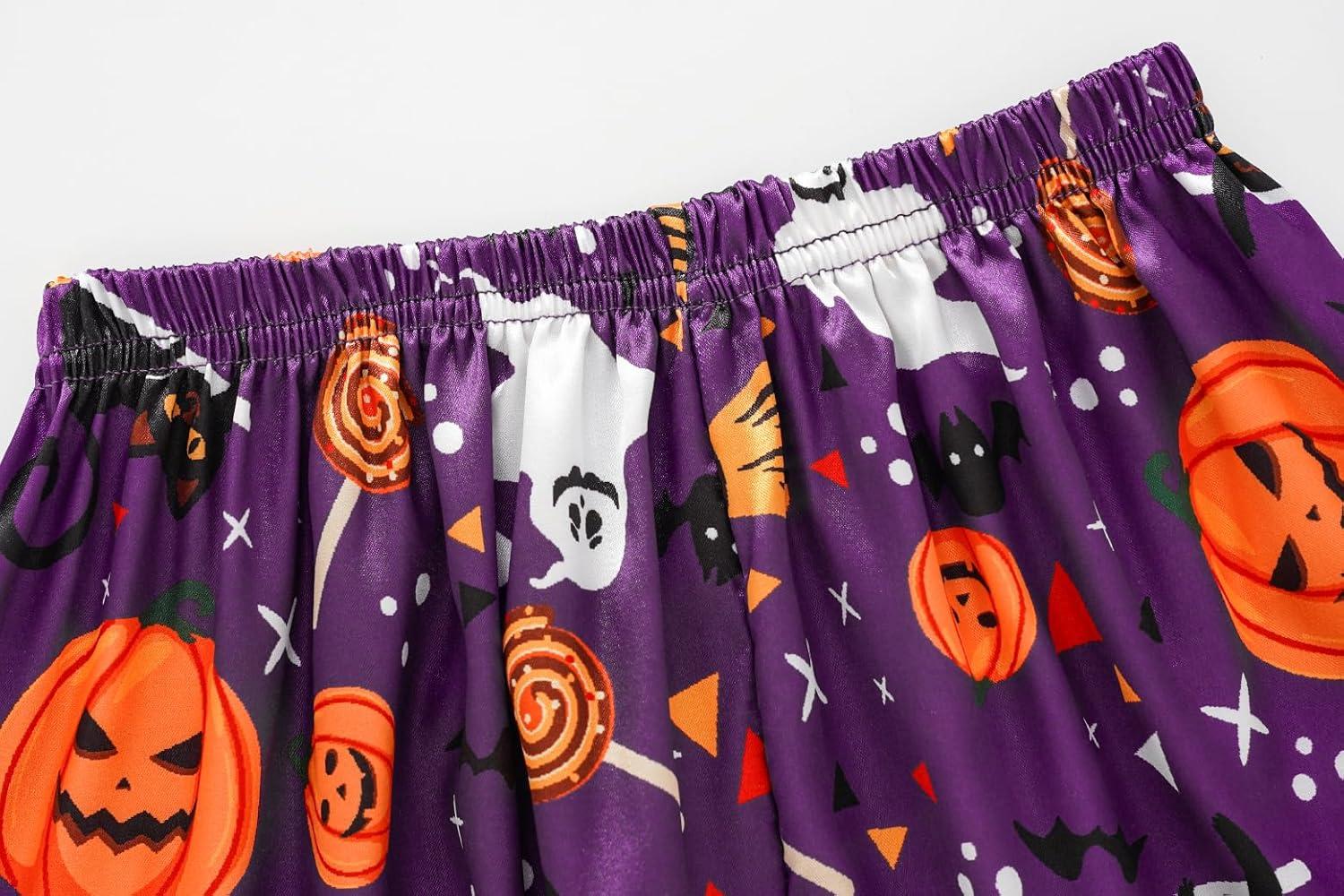 imageVopmocld Satin Pajama Sets Unisex Boys and Girls Silk Button Down Short Sleeve amp Shorts amp Pants Sleepwear 3PCS Loungewear PJSHalloween