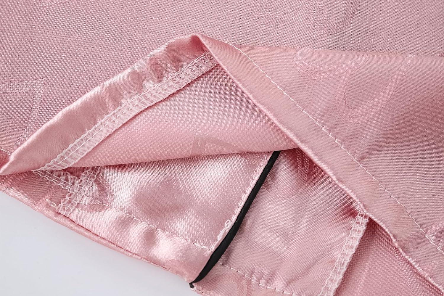 imageVopmocld Satin Pajama Sets Unisex Boys and Girls Silk Button Down Short Sleeve amp Shorts amp Pants Sleepwear 3PCS Loungewear PJSLotus Hearts