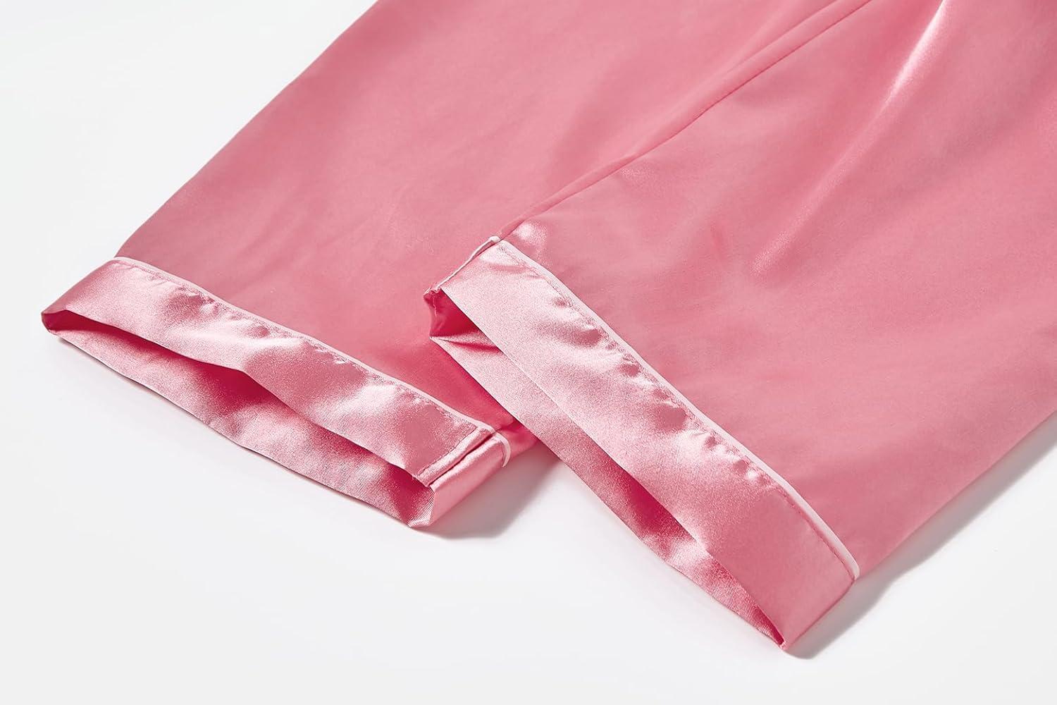 imageVopmocld Satin Pajama Sets Unisex Boys and Girls Silk Button Down Short Sleeve amp Shorts amp Pants Sleepwear 3PCS Loungewear PJSWatermelon