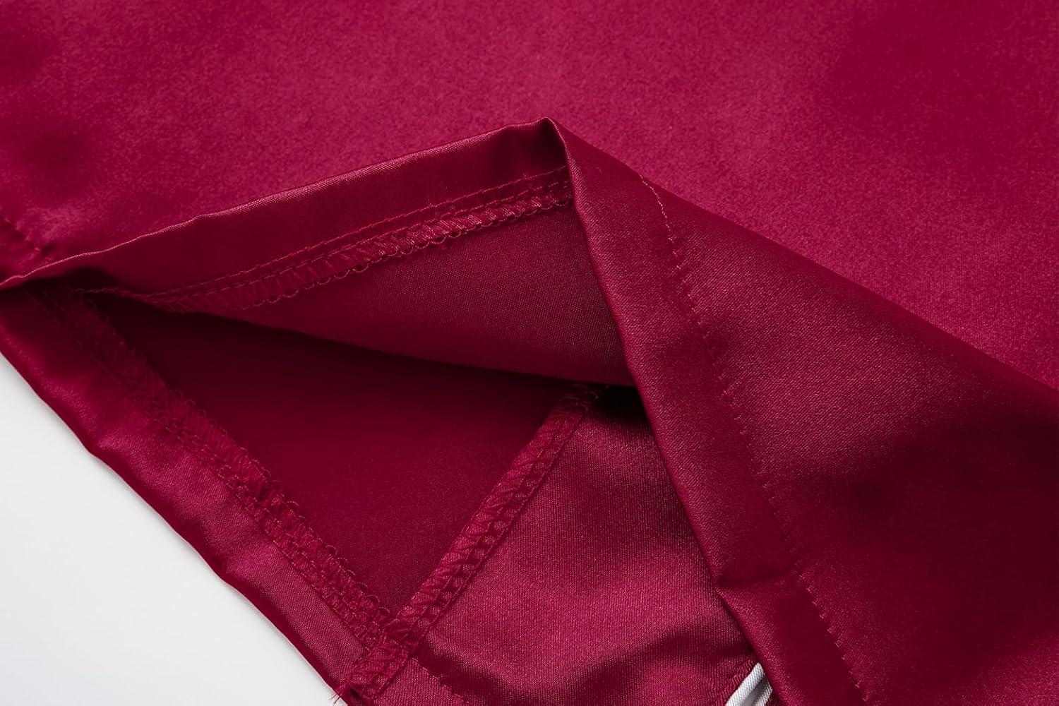 imageVopmocld Satin Pajama Sets Unisex Boys and Girls Silk Button Down Short Sleeve amp Shorts amp Pants Sleepwear 3PCS Loungewear PJSWine Red