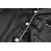 Vopmocld Big Kids Unisex Pjs Set Girls Boys Silk Pajama Sets Satin Clasic Sleepwear Long Sleeve 2 Pieces Button Down Nighty(Black)