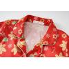Vopmocld Big Kids Unisex Pjs Set Girls Boys Silk Pajama Sets Satin Clasic Sleepwear Long Sleeve 2 Pieces Button Down Nighty(Gingerbread)
