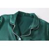 Vopmocld Big Kids Unisex Pjs Set Girls Boys Silk Pajama Sets Satin Clasic Sleepwear Long Sleeve 2 Pieces Button Down Nighty(Green)