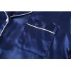 Vopmocld Big Kids Unisex Pjs Set Girls Boys Silk Pajama Sets Satin Clasic Sleepwear Long Sleeve 2 Pieces Button Down Nighty(Navy)