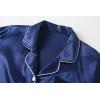 Vopmocld Big Kids Unisex Pjs Set Girls Boys Silk Pajama Sets Satin Clasic Sleepwear Long Sleeve 2 Pieces Button Down Nighty(Navy)