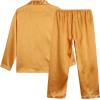 Vopmocld Big Kids Unisex Pjs Set Girls Boys Silk Pajama Sets Satin Clasic Sleepwear Long Sleeve 2 Pieces Button Down Nighty(Orange)