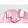 Vopmocld Big Kids Unisex Pjs Set Girls Boys Silk Pajama Sets Satin Clasic Sleepwear Long Sleeve 2 Pieces Button Down Nighty(Pink)