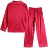 Vopmocld Big Kids Unisex Pjs Set Girls Boys Silk Pajama Sets Satin Clasic Sleepwear Long Sleeve 2 Pieces Button Down Nighty(Red)