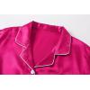 Vopmocld Big Kids Unisex Pjs Set Girls Boys Silk Pajama Sets Satin Clasic Sleepwear Long Sleeve 2 Pieces Button Down Nighty(Rose)