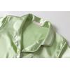 Vopmocld Big Kids Unisex Pjs Set Girls Boys Silk Pajama Sets Satin Clasic Sleepwear Long Sleeve 2 Pieces Button Down Nighty(Yellowish Green)