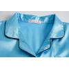 Vopmocld Big Kids Unisex Pjs Set Girls Boys Silk Pajama Sets Satin Clasic Sleepwear Summer 2 Pieces Button Down Nighty(2pcs-lake Blue)