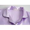 Vopmocld Big Kids Unisex Pjs Set Girls Boys Silk Pajama Sets Satin Clasic Sleepwear Summer 2 Pieces Button Down Nighty(2pcs-lilac(black Button))