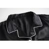 Vopmocld Big Kids Unisex Pjs Set Girls Boys Silk Pajama Sets Satin Clasic Sleepwear Summer 2 Pieces Button Down Nighty(Black)
