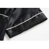Vopmocld Big Kids Unisex Pjs Set Girls Boys Silk Pajama Sets Satin Clasic Sleepwear Summer 2 Pieces Button Down Nighty(Black)
