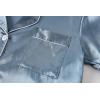 Vopmocld Big Kids Unisex Pjs Set Girls Boys Silk Pajama Sets Satin Clasic Sleepwear Summer 2 Pieces Button Down Nighty(Grayishblue)