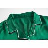 Vopmocld Big Kids Unisex Pjs Set Girls Boys Silk Pajama Sets Satin Clasic Sleepwear Summer 2 Pieces Button Down Nighty(Green)