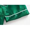 Vopmocld Big Kids Unisex Pjs Set Girls Boys Silk Pajama Sets Satin Clasic Sleepwear Summer 2 Pieces Button Down Nighty(Green)