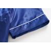 Vopmocld Big Kids Unisex Pjs Set Girls Boys Silk Pajama Sets Satin Clasic Sleepwear Summer 2 Pieces Button Down Nighty(Navy)