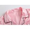 Vopmocld Big Kids Unisex Pjs Set Girls Boys Silk Pajama Sets Satin Clasic Sleepwear Summer 2 Pieces Button Down Nighty(Pink)