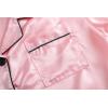 Vopmocld Big Kids Unisex Pjs Set Girls Boys Silk Pajama Sets Satin Clasic Sleepwear Summer 2 Pieces Button Down Nighty(Pink)