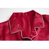 Vopmocld Big Kids Unisex Pjs Set Girls Boys Silk Pajama Sets Satin Clasic Sleepwear Summer 2 Pieces Button Down Nighty(Red)