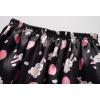 Vopmocld Satin Pajama Sets Unisex Boys and Girls Silk Button Down Short Sleeve & Shorts & Pants Sleepwear 3PCS Loungewear PJS(Black Bunny)