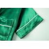 Vopmocld Satin Pajama Sets Unisex Boys and Girls Silk Button Down Short Sleeve & Shorts & Pants Sleepwear 3PCS Loungewear PJS(Bright Green)