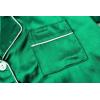 Vopmocld Satin Pajama Sets Unisex Boys and Girls Silk Button Down Short Sleeve & Shorts & Pants Sleepwear 3PCS Loungewear PJS(Bright Green)