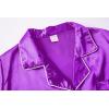 Vopmocld Satin Pajama Sets Unisex Boys and Girls Silk Button Down Short Sleeve & Shorts & Pants Sleepwear 3PCS Loungewear PJS(Bright Purple)