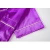 Vopmocld Satin Pajama Sets Unisex Boys and Girls Silk Button Down Short Sleeve & Shorts & Pants Sleepwear 3PCS Loungewear PJS(Bright Purple)