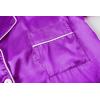 Vopmocld Satin Pajama Sets Unisex Boys and Girls Silk Button Down Short Sleeve & Shorts & Pants Sleepwear 3PCS Loungewear PJS(Bright Purple)