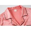 Vopmocld Satin Pajama Sets Unisex Boys and Girls Silk Button Down Short Sleeve & Shorts & Pants Sleepwear 3PCS Loungewear PJS(Coral Pink)