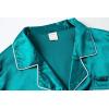 Vopmocld Satin Pajama Sets Unisex Boys and Girls Silk Button Down Short Sleeve & Shorts & Pants Sleepwear 3PCS Loungewear PJS(Dark Green)