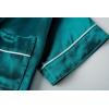 Vopmocld Satin Pajama Sets Unisex Boys and Girls Silk Button Down Short Sleeve & Shorts & Pants Sleepwear 3PCS Loungewear PJS(Dark Green)