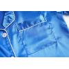 Vopmocld Satin Pajama Sets Unisex Boys and Girls Silk Button Down Short Sleeve & Shorts & Pants Sleepwear 3PCS Loungewear PJS(Gem Blue)