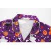 Vopmocld Satin Pajama Sets Unisex Boys and Girls Silk Button Down Short Sleeve & Shorts & Pants Sleepwear 3PCS Loungewear PJS(Halloween)