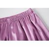 Vopmocld Satin Pajama Sets Unisex Boys and Girls Silk Button Down Short Sleeve & Shorts & Pants Sleepwear 3PCS Loungewear PJS(Haze Purple)