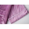 Vopmocld Satin Pajama Sets Unisex Boys and Girls Silk Button Down Short Sleeve & Shorts & Pants Sleepwear 3PCS Loungewear PJS(Haze Purple)