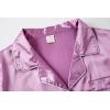 Vopmocld Satin Pajama Sets Unisex Boys and Girls Silk Button Down Short Sleeve & Shorts & Pants Sleepwear 3PCS Loungewear PJS(Haze Purple)