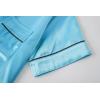 Vopmocld Satin Pajama Sets Unisex Boys and Girls Silk Button Down Short Sleeve & Shorts & Pants Sleepwear 3PCS Loungewear PJS(Lake Blue)