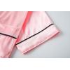 Vopmocld Satin Pajama Sets Unisex Boys and Girls Silk Button Down Short Sleeve & Shorts & Pants Sleepwear 3PCS Loungewear PJS(Light Pink)