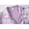 Vopmocld Satin Pajama Sets Unisex Boys and Girls Silk Button Down Short Sleeve & Shorts & Pants Sleepwear 3PCS Loungewear PJS(Lilac)