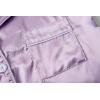 Vopmocld Satin Pajama Sets Unisex Boys and Girls Silk Button Down Short Sleeve & Shorts & Pants Sleepwear 3PCS Loungewear PJS(Lilac)