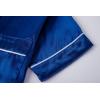 Vopmocld Satin Pajama Sets Unisex Boys and Girls Silk Button Down Short Sleeve & Shorts & Pants Sleepwear 3PCS Loungewear PJS(Navy Blue)