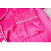 Vopmocld Satin Pajama Sets Unisex Boys and Girls Silk Button Down Short Sleeve & Shorts & Pants Sleepwear 3PCS Loungewear PJS(Rose)