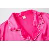 Vopmocld Satin Pajama Sets Unisex Boys and Girls Silk Button Down Short Sleeve & Shorts & Pants Sleepwear 3PCS Loungewear PJS(Rose)