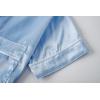 Vopmocld Satin Pajama Sets Unisex Boys and Girls Silk Button Down Short Sleeve & Shorts & Pants Sleepwear 3PCS Loungewear PJS(Sky Blue)